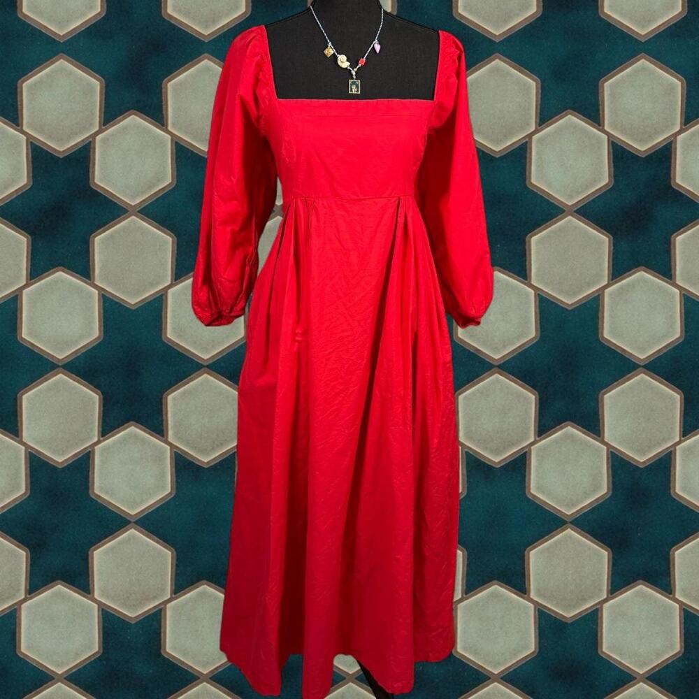 Long red anthropology maeve dress